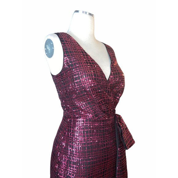 One33 Social Sequin Side Bow Dress in Fuchsia 0 8 - Picture 6 of 12